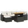 vidaXL Set Divani da Giardino con Cuscini 7pz Nero Polyrattan