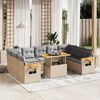 vidaXL Set Divani da Giardino 11 pz con Cuscini Beige in Polyrattan
