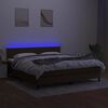 vidaXL Letto a Molle Materasso e LED Marrone Scuro 160x200 cm Tessuto