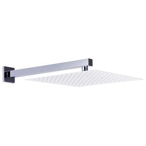 vidaXL Braccio di Supporto Doccia Quadrato Acciaio 201 Argento 30 cm