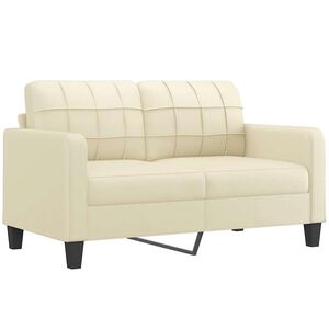 vidaXL Divano a 2 Posti Crema 140 cm in Similpelle