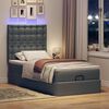 vidaXL Pouf Letto con Materasso e LED Grigio Scuro 90x200 cm Tessuto