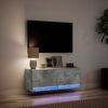 vidaXL Mobile TV a Parete con Luci LED Grigio Cemento 100x31x35 cm