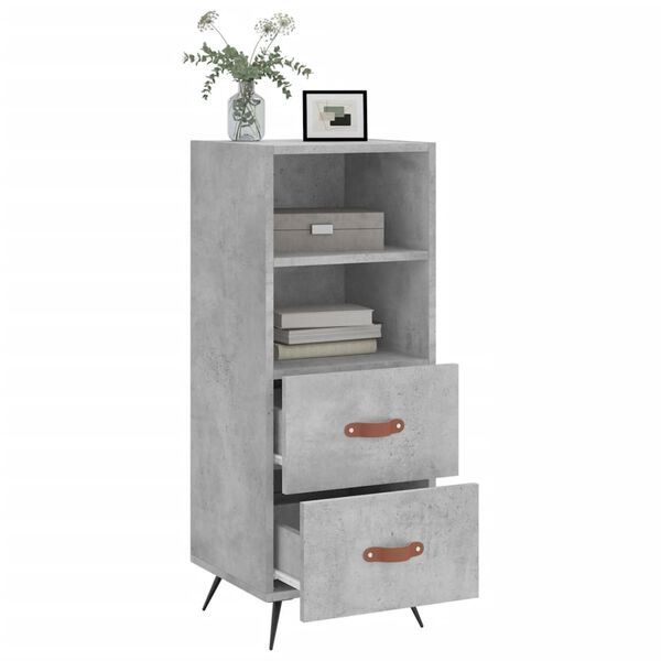 vidaXL Credenza Grigio Cemento 34,5x34x90 cm in Legno Multistrato