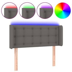vidaXL Testiera a LED Grigio 83x16x78/88 cm in Similpelle