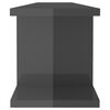 vidaXL Mensole a Parete 2pz Grigio Lucido 90x18x20cm Legno Multistrato
