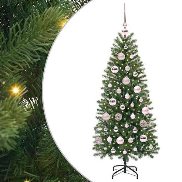 vidaXL Albero di Natale artificiale con 150 LED Verde 120 cm PE e PVC