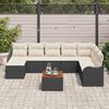 vidaXL Set Divano da Giardino con cuscino 9 pcs Nero polyrattan