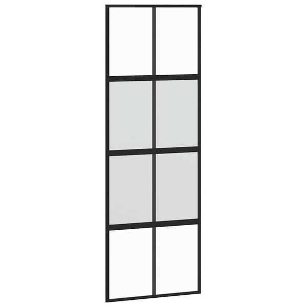 vidaXL Porta Scorrevole Ferramenta 76x205 cm Vetro Temperato Alluminio