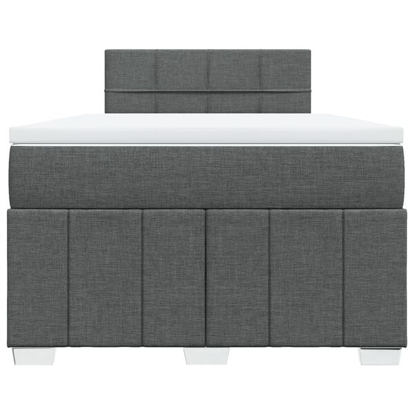 vidaXL Giroletto a Molle con Materasso Grigio Scuro 120x190cm Tessuto