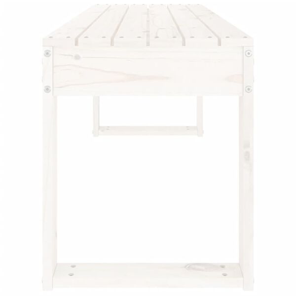 vidaXL Panca da Giardino Bianca 110x38x45 cm Legno Massello di Pino