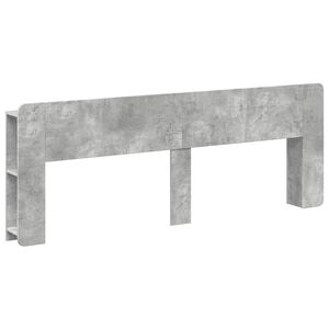 vidaXL Testata del letto Grigio Cemento Legno ingegnerizzato