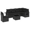 vidaXL Set Divani da Giardino con Cuscini 7pz Nero Polyrattan