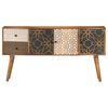 vidaXL Credenza con Motivo Stampato 130x30x70 cm in Massello di Mango