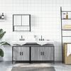 vidaXL Set Mobili da Bagno 3 pz Grigio Sonoma in Legno Multistrato