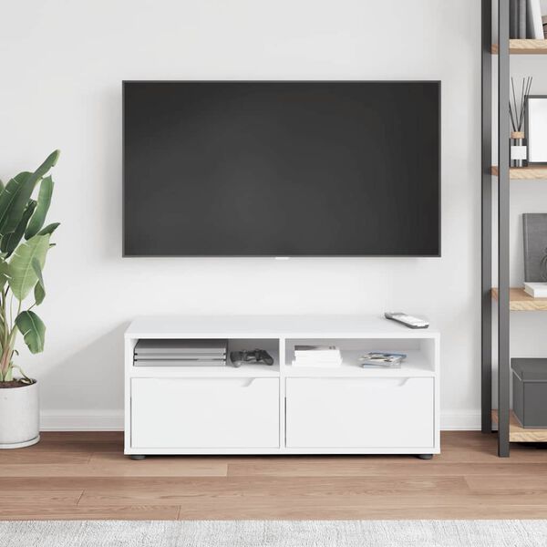 vidaXL Mobile TV VISNES Bianco 100x40x38 cm in Legno Multistrato