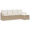 vidaXL Set di divani 5 pz 5-Numero di posti Beige e Crema polyrattan