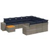 vidaXL Set Divani da Giardino 11 pz con Cuscini Grigio in Polyrattan