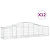 vidaXL Cesti Gabbioni ad Arco 12 pz 200x50x40/60 cm Ferro Zincato
