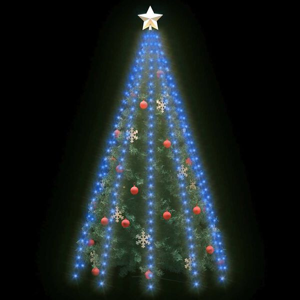vidaXL Rete di Luce per Albero di Natale 250 LED Blu 250 cm