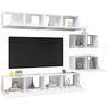 vidaXL Set Mobili Porta TV 6 pz Bianco in Legno Multistrato