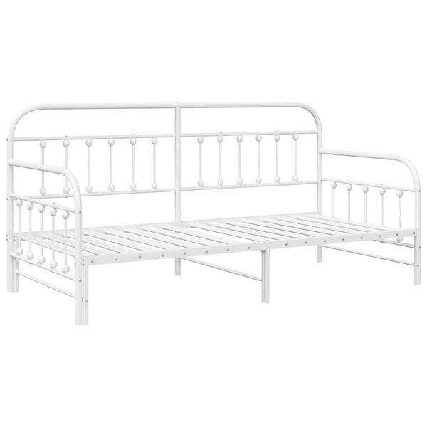 vidaXL Struttura per letto di giorno Bianco 100 x 190 cm Acciaio