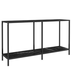 vidaXL Tavolo Consolle Nero 140x35x75,5 cm in Vetro Temperato