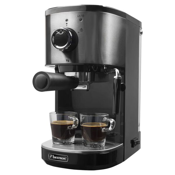 Bestron Macchina per Caff&egrave; Espresso AES800STE 1450W Acciaio Inox 1,25L