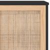 vidaXL Credenza Nera 105x30x60cm Legno Massello Pino e Rattan Naturale