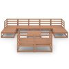 vidaXL Set Salotto da Giardino 10 pz Marrone Ambra Legno Massello Pino