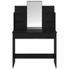 vidaXL Toilette con Specchio con cassetto Rovere Nero 96 x 39 x 142 cm
