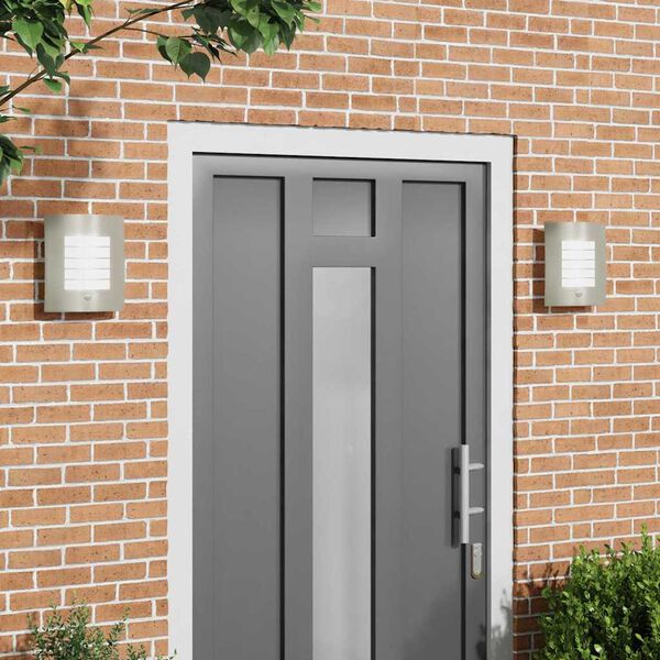 vidaXL Lampada da Parete Esterna 2 pcs Argento 23.5 x 9 x 26 cm