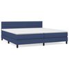 vidaXL Giroletto a Molle con Materasso Blu 200x200 cm in Tessuto