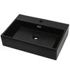 vidaXL Lavandino con Foro Rubinetto in Ceramica Nero 76x42,5x14,5 cm
