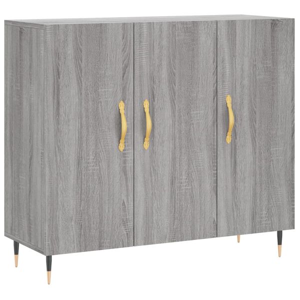 vidaXL Credenza Grigio Sonoma 90x34x80 cm in Legno Multistrato