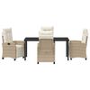 vidaXL Set da Pranzo per Giardino 5 pcs Beige polyrattan