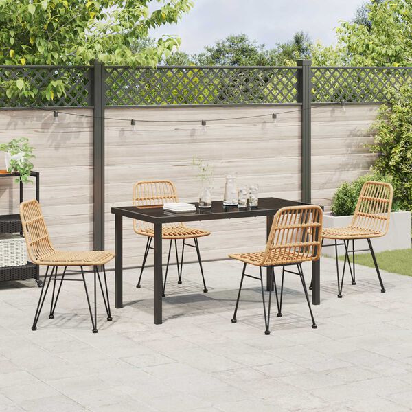 vidaXL Set da Pranzo per Giardino 5 pcs Marrone