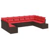 vidaXL Set Divano da Giardino con cuscino 10 pcs Marrone polyrattan