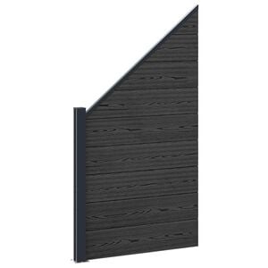 vidaXL Set di Recinzione 95 x 180 cm WPC e Alluminio Nero