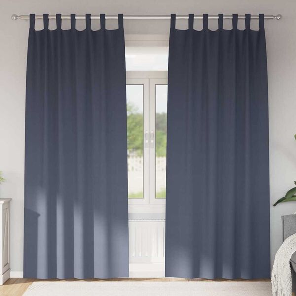 vidaXL Tende Blackout con Anelli 2 pcs Antracite 260 x 140 cm
