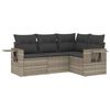 vidaXL Set Divano da Giardino 4pz con Cuscini Grigio Chiaro Polyrattan