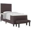vidaXL Letto a molle con testiera Marrone Scuro 100 x 200 cm Tessuto