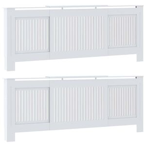 vidaXL Copertura per radiatori 2 pz Bianco 205 x 20,5 x 81,5cm