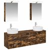 vidaXL Set di mobili per il bagno 5 pz Rovere Fumo