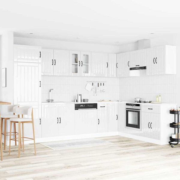 vidaXL Mobile da cucina con porta Lucca 2 pcs Bianco 80 x 46 x 81.5 cm