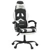 vidaXL Sedia da Gaming con Poggiapiedi Nero e Bianco in Similpelle