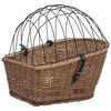 vidaXL Cestino Posteriore Bici e Copertura 55x31x36cm Salice Naturale