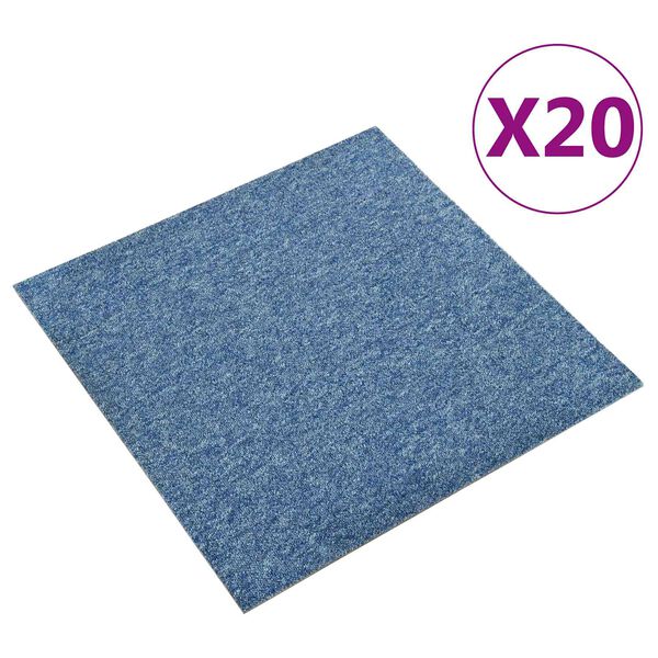 vidaXL Tappeto 20 pcs Blu 50 x 50 cm 100% Polipropilene