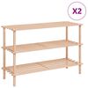 vidaXL Scarpiere a 3 Livelli 2 pz in Legno Massello di Abete