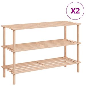 vidaXL Scarpiere a 3 Livelli 2 pz in Legno Massello di Abete